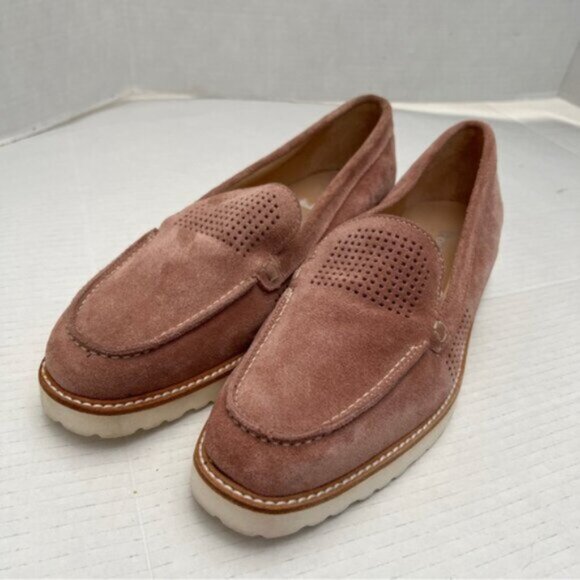 Ron White • Wazzy loafers EUC  Suede Leather Italy perforated slip on Sz 40/9.5 - Picture 3 of 15